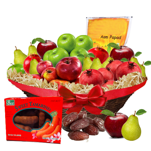 Happy Moment Gourmet and Fruit Basket